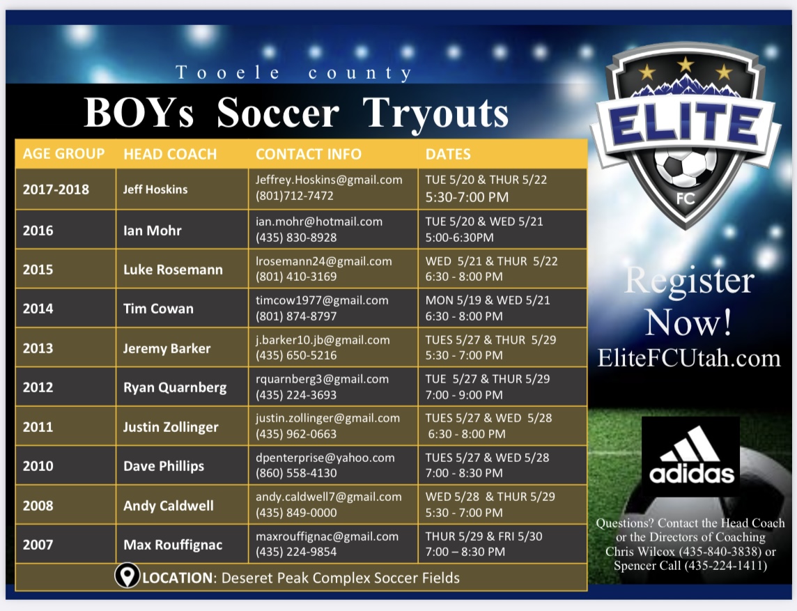 2026 Tryouts Flyer